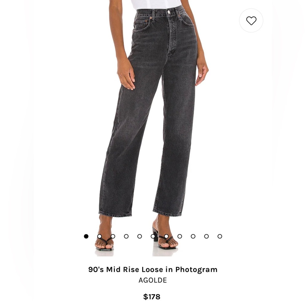 Agolde 90’s mid-rise loose fit black jeans